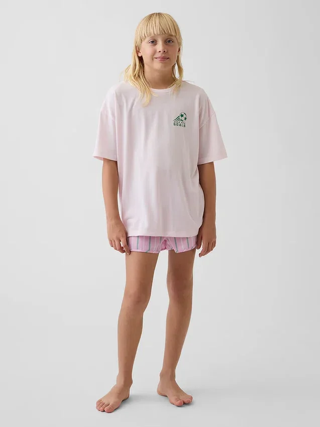 Set pigiama pantaloncini riciclato per bambini