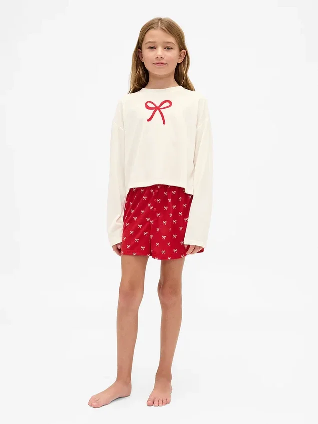 Set pigiama pantaloncini riciclato per bambini
