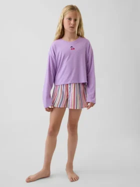 Set pigiama pantaloncini riciclato per bambini