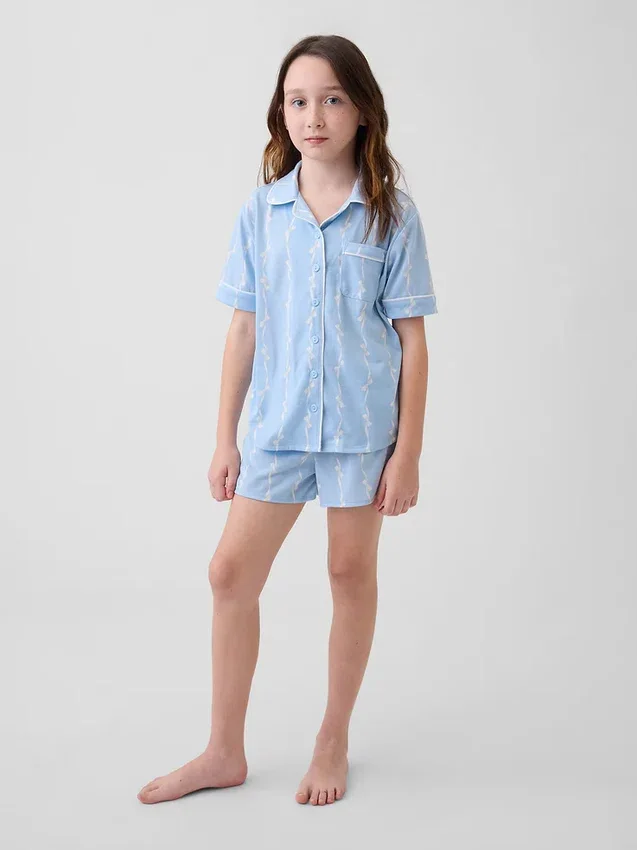 Set pigiama pantaloncini riciclato per bambini
