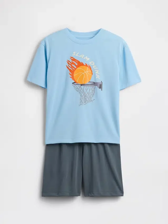 Set pigiama pantaloncini riciclato per bambini