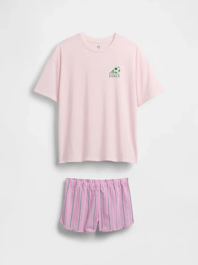 Set pigiama pantaloncini riciclato per bambini