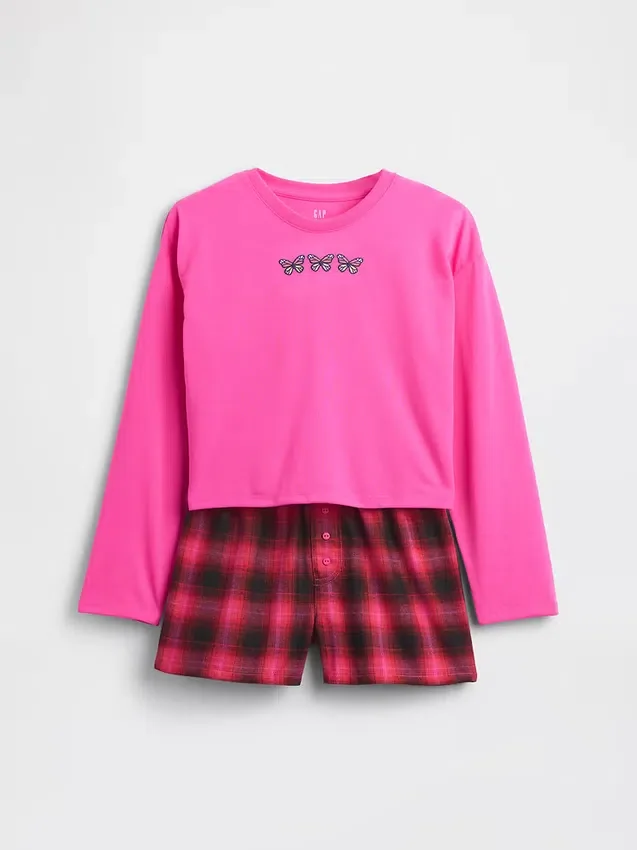 Set pigiama pantaloncini riciclato per bambini