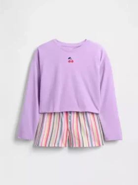 Set pigiama pantaloncini riciclato per bambini