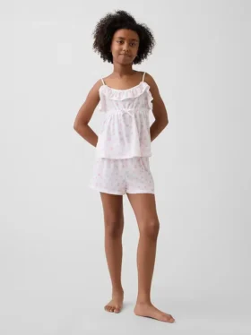 Set pigiama per bambini con canotta con volant e pantaloncini