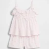 Set pigiama per bambini con canotta con volant e pantaloncini