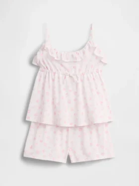 Set pigiama per bambini con canotta con volant e pantaloncini