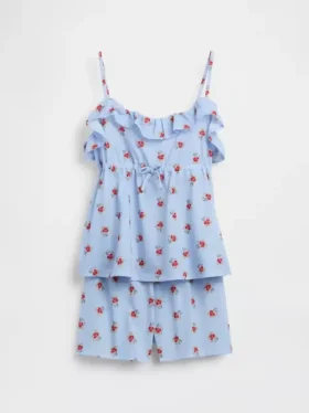 Set pigiama per bambini con canotta con volant e pantaloncini