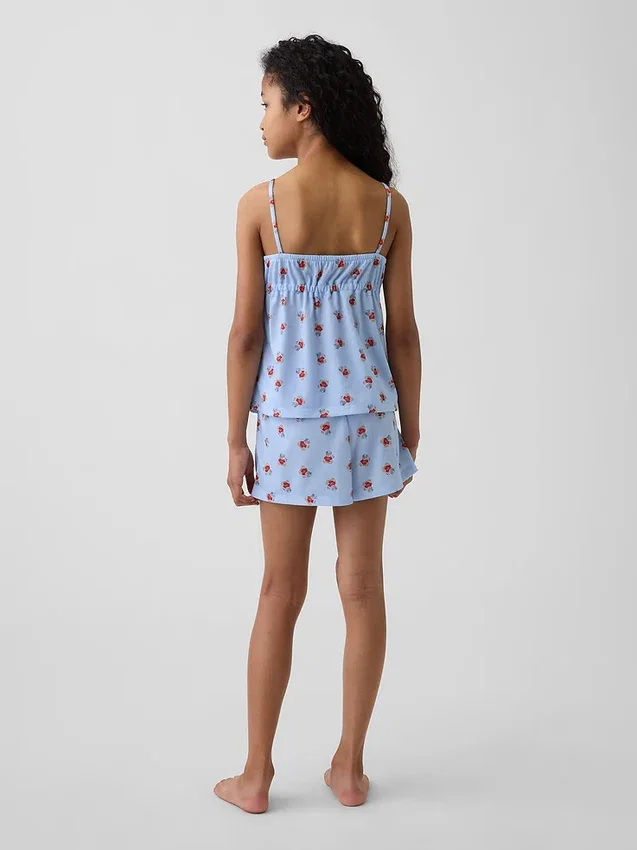Set pigiama per bambini con canotta con volant e pantaloncini