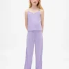 Set pigiama per bambini con canotta in maglia pointelle riciclata