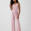 Set pigiama per bambini con canotta in maglia pointelle riciclata