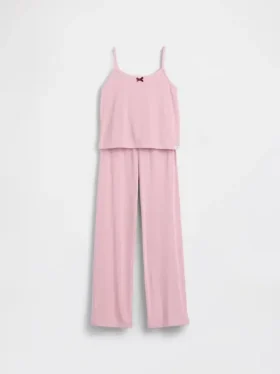 Set pigiama per bambini con canotta in maglia pointelle riciclata