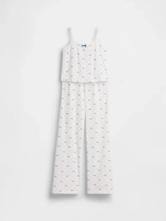 Set pigiama per bambini con canotta in maglia pointelle riciclata