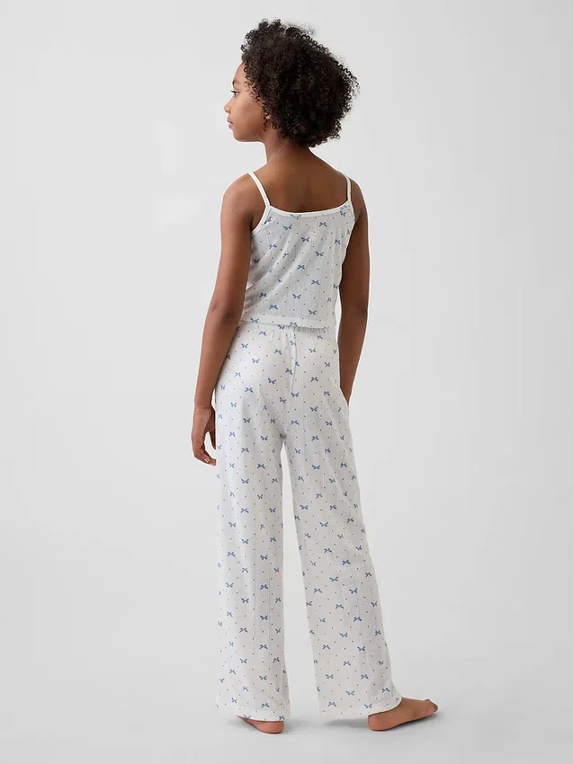 Set pigiama per bambini con canotta in maglia pointelle riciclata