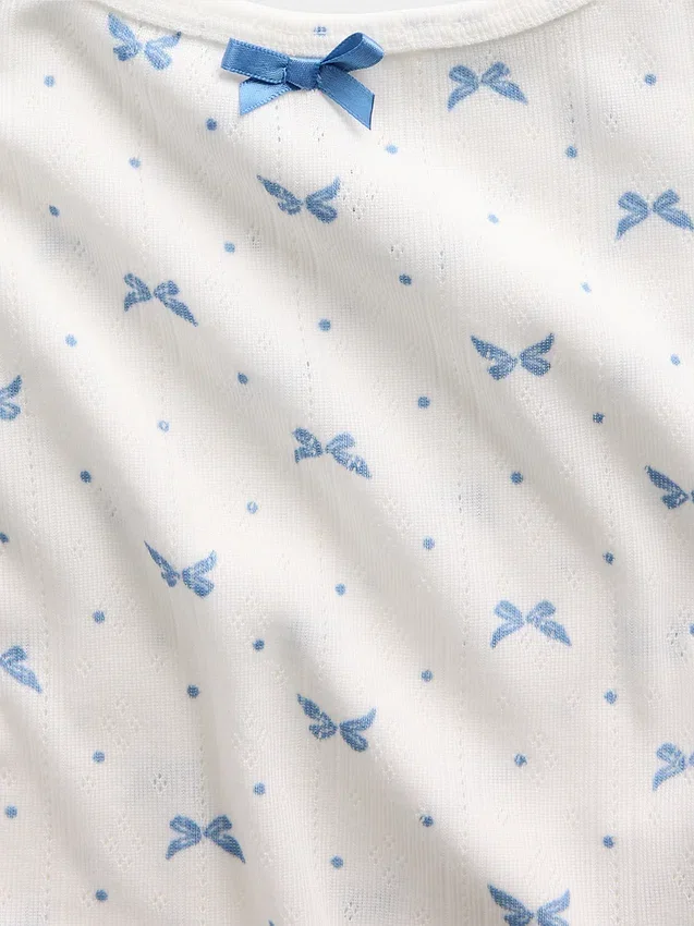 Set pigiama per bambini con canotta in maglia pointelle riciclata