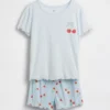 Set pigiama per bambini con pantaloncini a costine riciclati