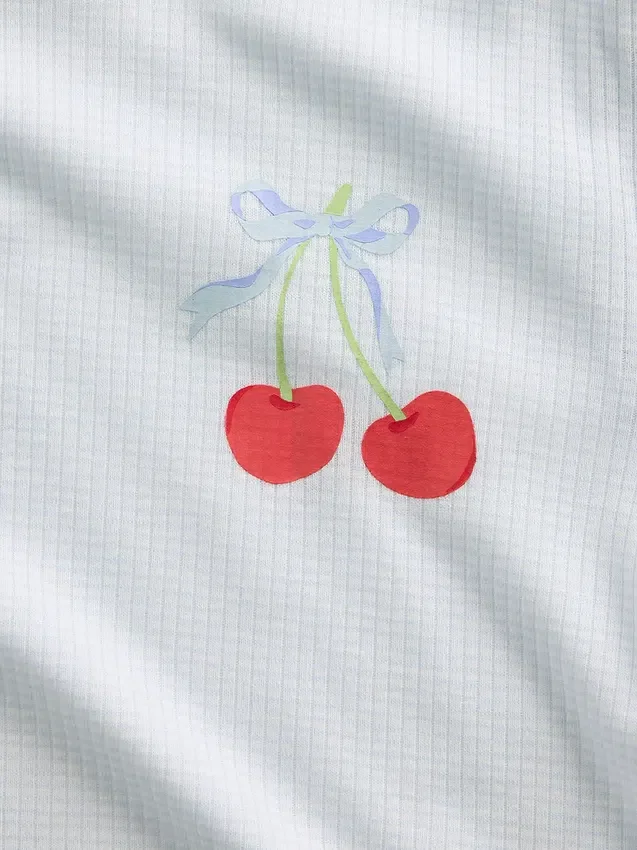 Set pigiama per bambini con pantaloncini a costine riciclati