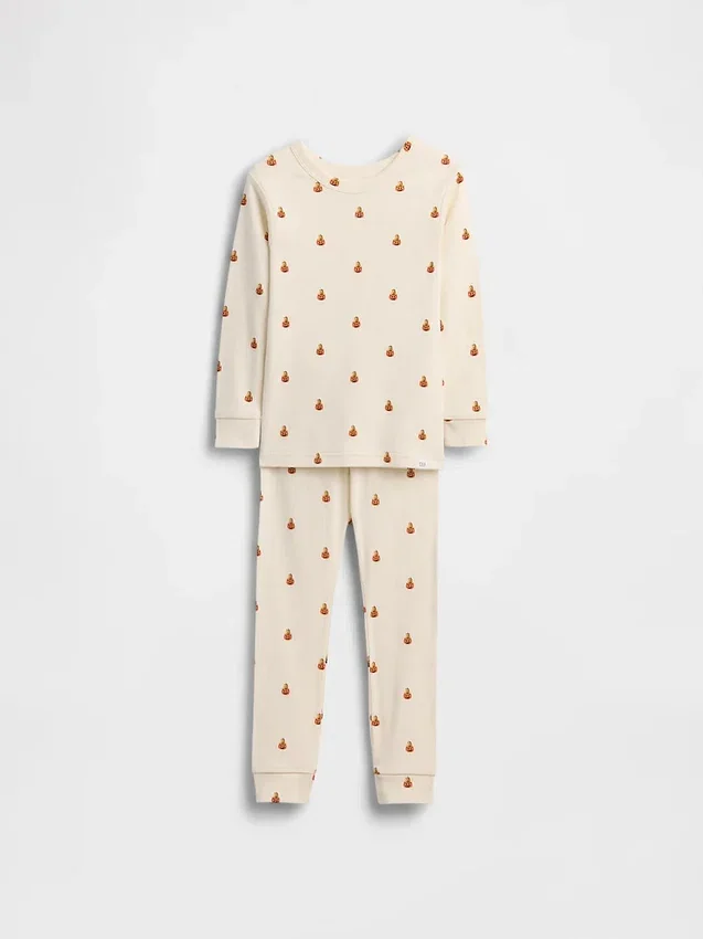 Set pigiama per bambini e neonati in cotone biologico spazzolato con orsetto Pumpkin Bear