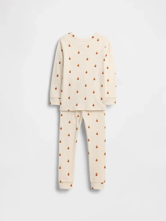Set pigiama per bambini e neonati in cotone biologico spazzolato con orsetto Pumpkin Bear