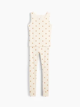 Set pigiama per bambini in cotone biologico spazzolato con canotta e leggings