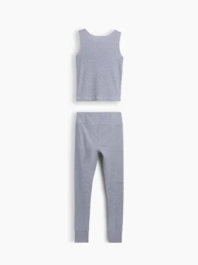 Set pigiama per bambini in cotone biologico spazzolato con canotta e leggings