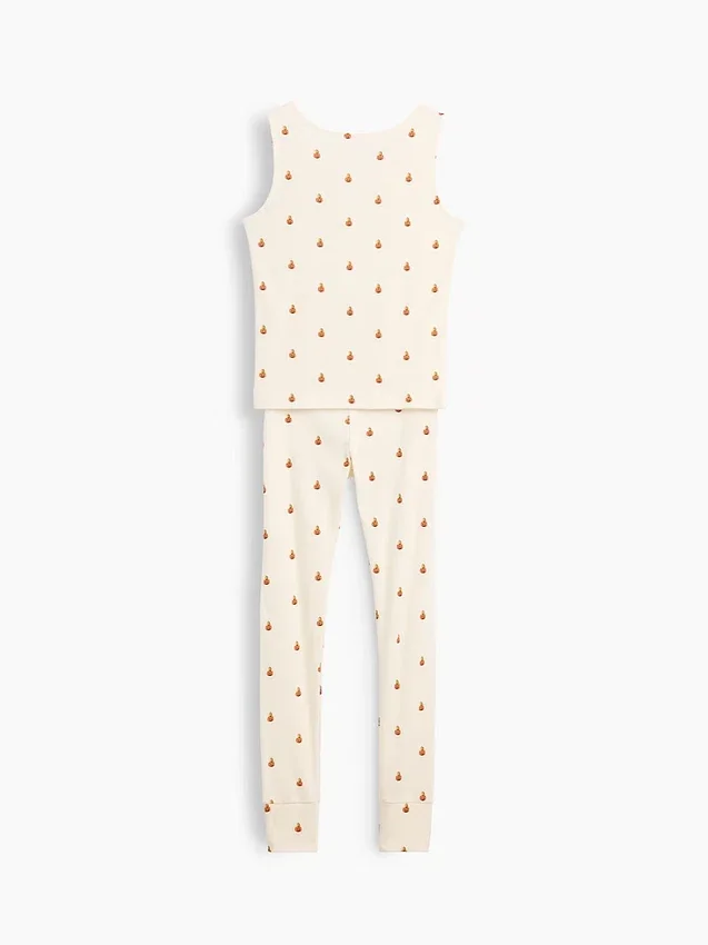 Set pigiama per bambini in cotone biologico spazzolato con canotta e leggings