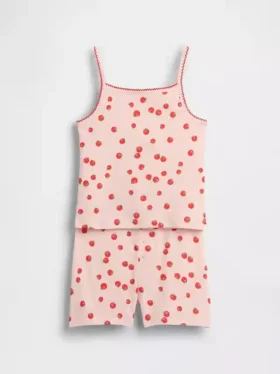 Set pigiama per bambini in cotone biologico spazzolato con canotta e pantaloncini