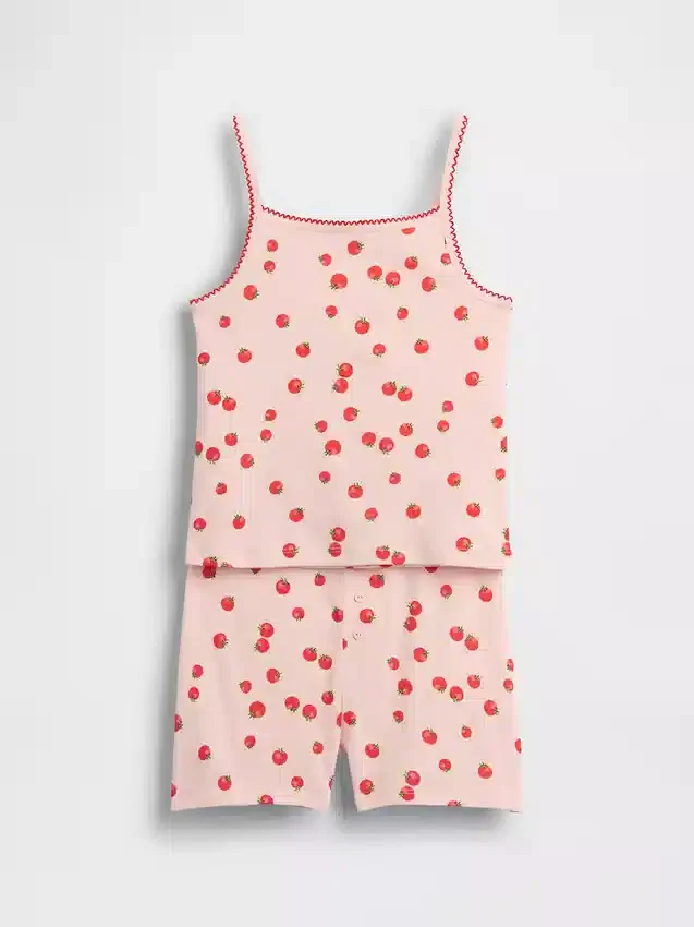 Set pigiama per bambini in cotone biologico spazzolato con canotta e pantaloncini