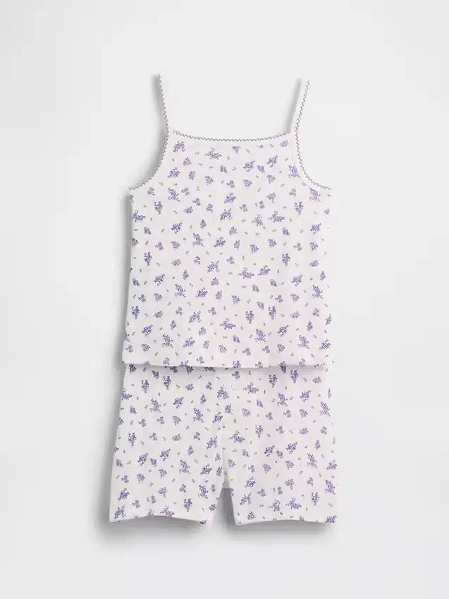 Set pigiama per bambini in cotone biologico spazzolato con canotta e pantaloncini