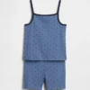 Set pigiama per bambini in cotone biologico spazzolato con canotta e pantaloncini