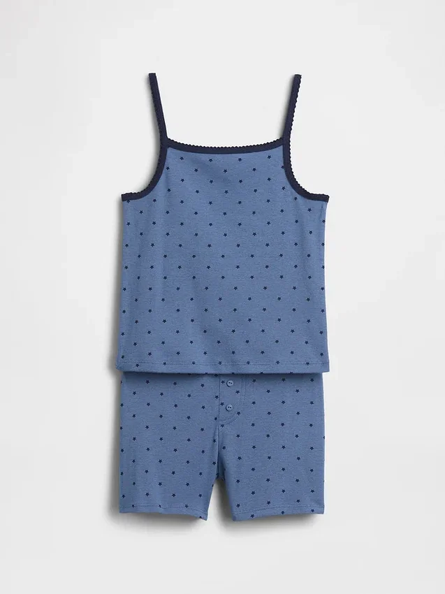 Set pigiama per bambini in cotone biologico spazzolato con canotta e pantaloncini