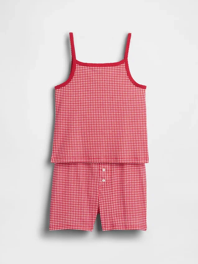 Set pigiama per bambini in cotone biologico spazzolato con canotta e pantaloncini