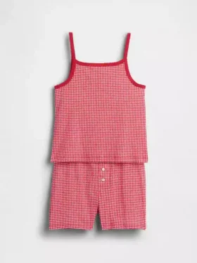 Set pigiama per bambini in cotone biologico spazzolato con canotta e pantaloncini