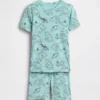 Set pigiama per bambini in cotone biologico spazzolato con motivo mappa dei pirati: pantaloncini