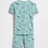 Set pigiama per bambini in cotone biologico spazzolato con motivo mappa dei pirati: pantaloncini