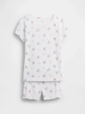Set pigiama per bambini Winnie the Pooh in cotone biologico spazzolato con pantaloncini
