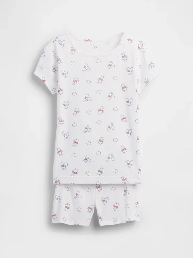 Set pigiama per bambini Winnie the Pooh in cotone biologico spazzolato con pantaloncini