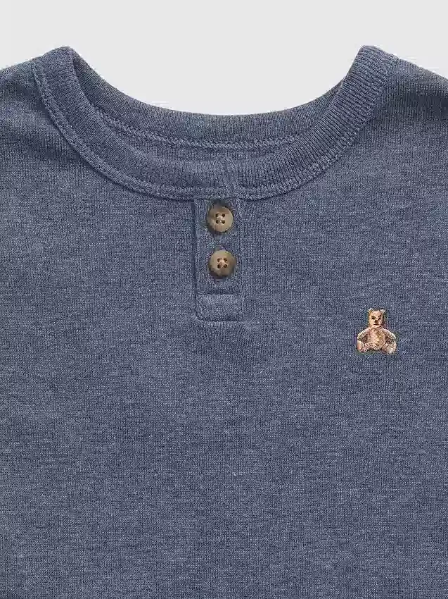 Set pigiama per neonato & bebè in cotone biologico melange con maglietta Henley