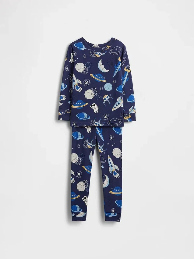 Set pigiama "Space" in cotone biologico spazzolato per neonato & bebè