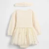 Set vestito con body in maglia e tulle per neonati