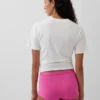 Shorts a vita alta in cotone biologico elasticizzato