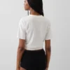 Shorts a vita alta in cotone biologico elasticizzato