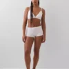Shorts a vita alta in cotone biologico elasticizzato