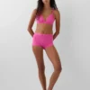 Shorts a vita alta in cotone biologico elasticizzato