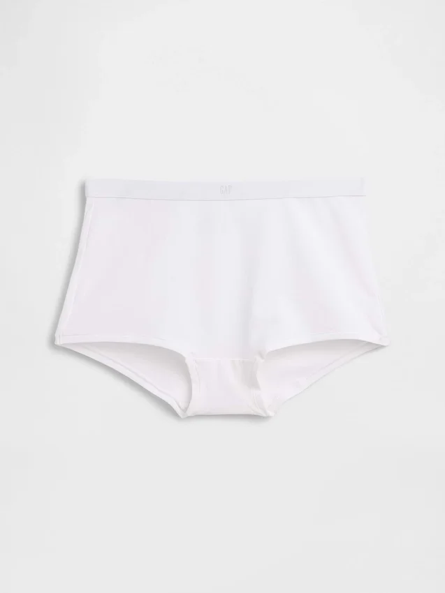 Shorts a vita alta in cotone biologico elasticizzato