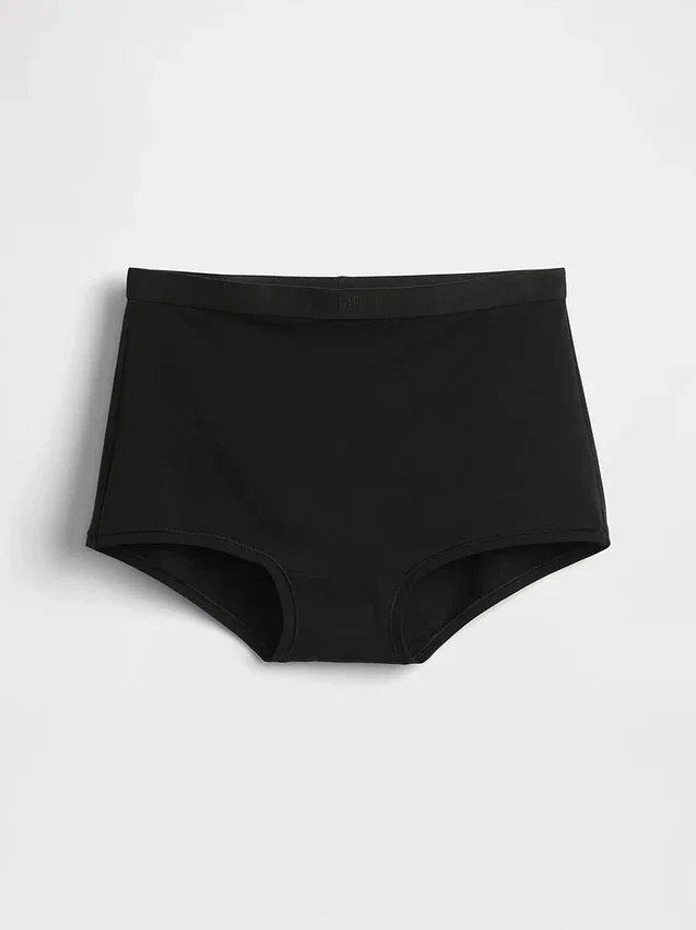 Shorts a vita alta in cotone biologico elasticizzato