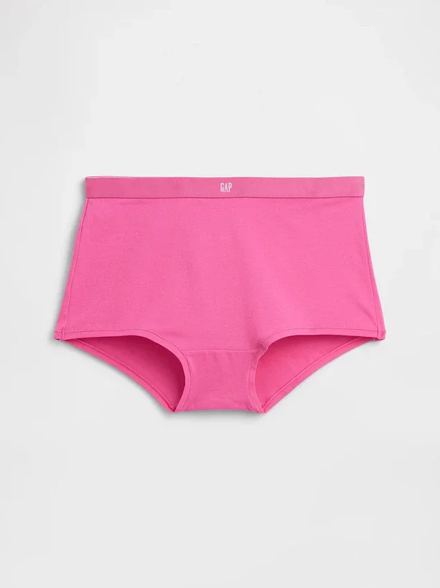 Shorts a vita alta in cotone biologico elasticizzato