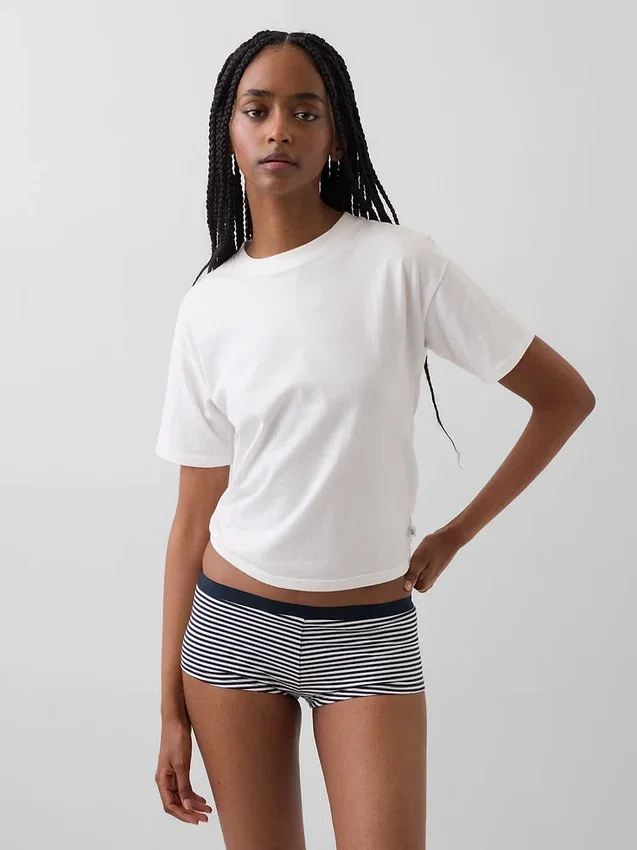 Shorts in cotone biologico elasticizzato