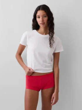 Shorts in cotone biologico elasticizzato