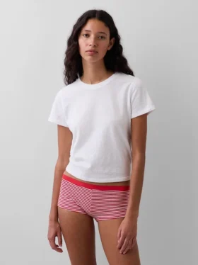 Shorts in cotone biologico elasticizzato